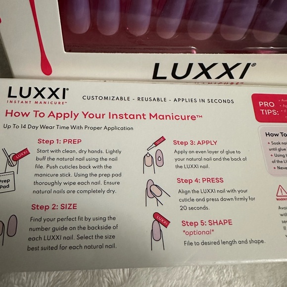 2 SETS OF LUXXI PRESS IN NAILS BRAND NEW INSTANT MANICURE RETAILS $16 each - Picture 7 of 8